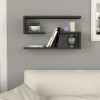 Ραφιέρα τοίχου Jenika Megapap 2 τεμαχίων χρώμα ανθρακί 60x14,5x18εκ.
