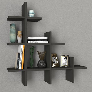 Juke Megapap melamine wall self in anthracite color 81,8x18x80cm.