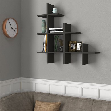 Juke Megapap melamine wall self in anthracite color 81,8x18x80cm.