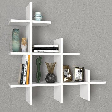 Juke Megapap melamine wall self in white color 81,8x18x80cm.
