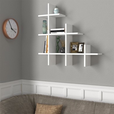 Juke Megapap melamine wall self in white color 81,8x18x80cm.