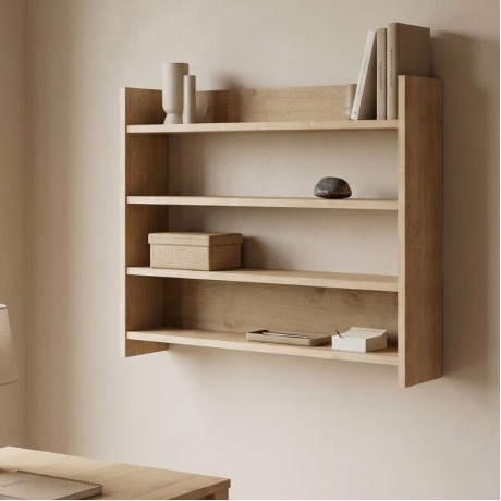 Lane Megapap melamine wall shelf in sapphire oak color 85x15x66cm.