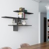 Ραφιέρα τοίχου Leo Megapap χρώμα ανθρακί 123x22x80εκ.