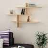 Ραφιέρα τοίχου Leo Megapap χρώμα φυσικό οξιάς 123x22x80εκ.
