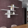 Ραφιέρα τοίχου Leo Megapap χρώμα λευκό 123x22x80εκ.
