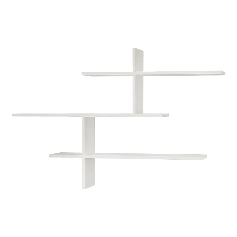 Leo Megapap melamine wall shelf in white color 123x22x80cm.