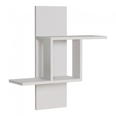 Mill Megapap melamine wall shelf in white color 64x20x70cm.