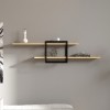 Ραφιέρα τοίχου Mone Megapap χρώμα sapphire oak - μαύρο 120x18x30εκ.