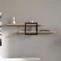 Mone Megapap melamine wall shelf in sapphire oak color 120x18x30cm.