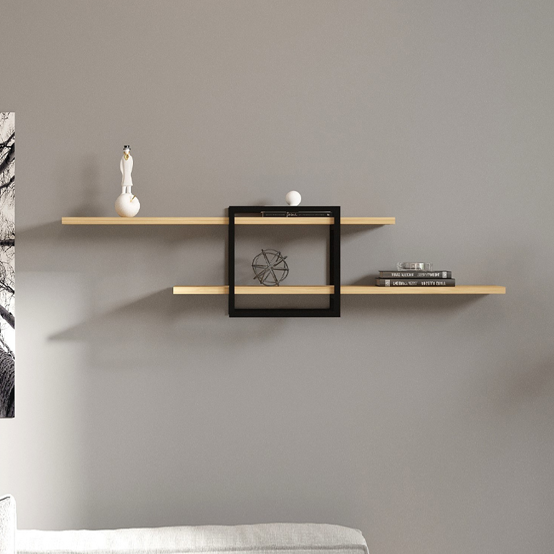 Mone Megapap melamine wall shelf in sapphire oak color 120x18x30cm.