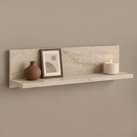 Novella Megapap melamine wall shelf in travertine color 60x16.3x14.5cm.