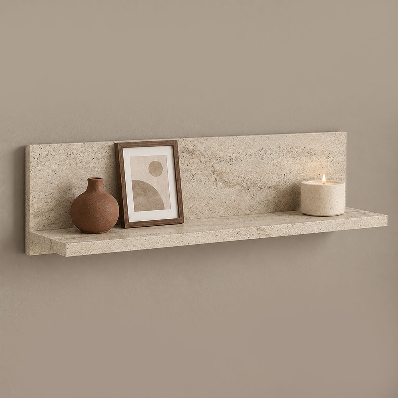 Ραφιέρα τοίχου Novella Megapap χρώμα travertine 60x16,3x14,5εκ.