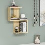 Octa Megapap melamine wall shelf in sapphire oak color 45x16.4x60cm.