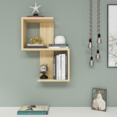 Octa Megapap melamine wall shelf in sapphire oak color 45x16.4x60cm.