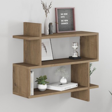 Paralel Megapap melamine wall shelf in light brown color 70x22x65cm.