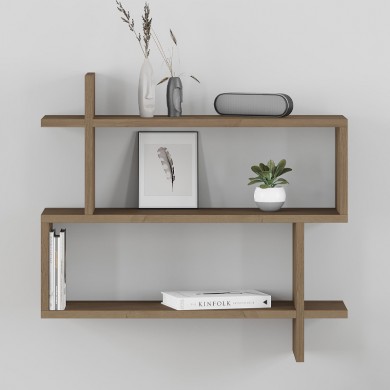 Paralel Megapap melamine wall shelf in light brown color 70x22x65cm.