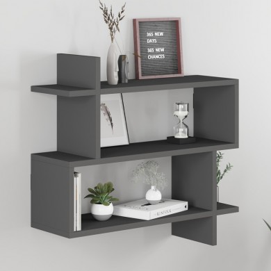 Paralel Megapap melamine wall shelf in anthracite color 70x22x65cm.