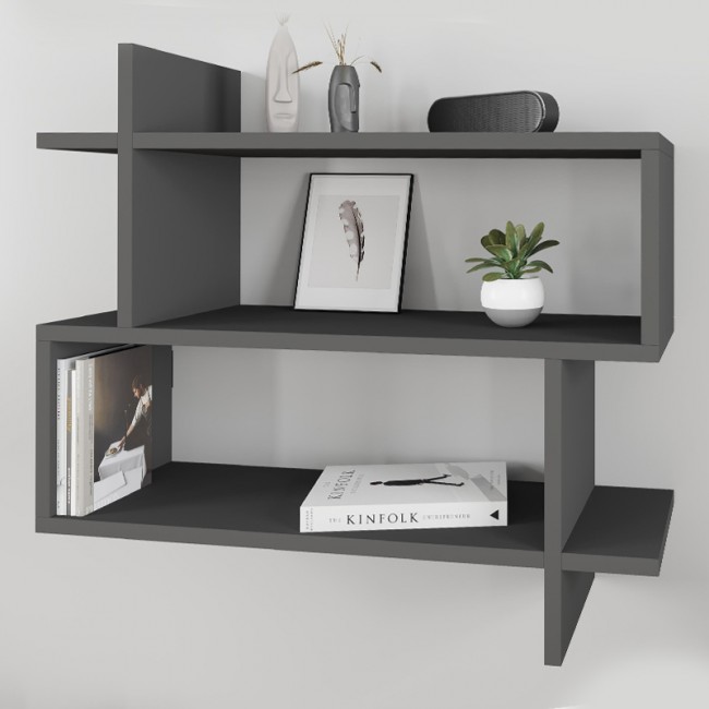 Ραφιέρα τοίχου Paralel Megapap χρώμα ανθρακί 70x22x65εκ. Ραφιέρα τοίχου Paralel Megapap χρώμα ανθρακί 70x22x65εκ.