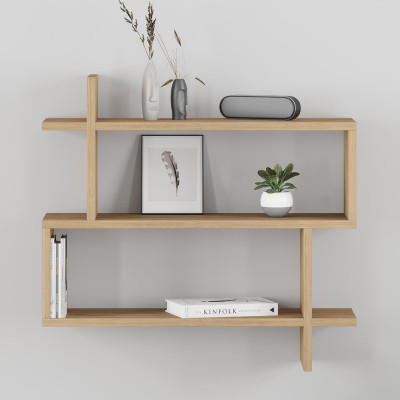 Ραφιέρα τοίχου Paralel Megapap χρώμα sapphire oak 70x22x65εκ.