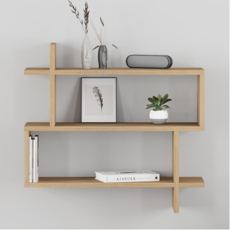 Paralel Megapap melamine wall shelf in natural beech color 70x22x65cm.