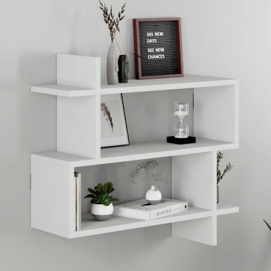 Paralel Megapap melamine wall shelf in white color 70x22x65cm.