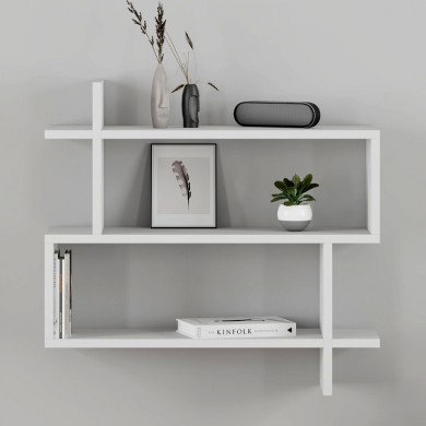 Paralel Megapap melamine wall shelf in white color 70x22x65cm.