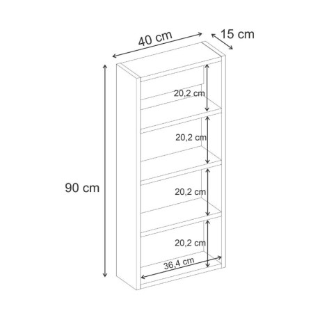 Rafina Megapap melamine wall shelf in sapphire oak color 40x15x90cm.