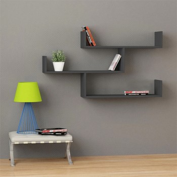 Ραφιέρα τοίχου Tibet Megapap χρώμα ανθρακί 119x22x66εκ. Ραφιέρα τοίχου Tibet Megapap χρώμα ανθρακί 119x22x66εκ.