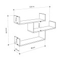 Tibet Megapap melamine wall shelf in anthracite color 119x22x66cm.