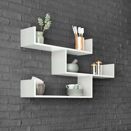 Ραφιέρα τοίχου Tibet Megapap χρώμα λευκό 119x22x66εκ. Ραφιέρα τοίχου Tibet Megapap χρώμα λευκό 119x22x66εκ.