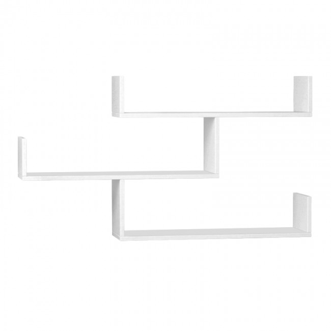 Ραφιέρα τοίχου Tibet Megapap χρώμα λευκό 119x22x66εκ.