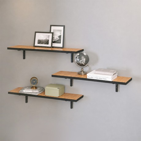 Ραφιέρα τοίχου Versa Megapap 3 τεμαχίων χρώμα pine oak 80x19x17εκ.