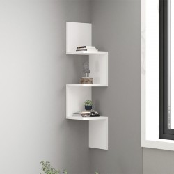Ραφιέρα τοίχου Zikzak Megapap χρώμα λευκό 25x25x105,4εκ. Ραφιέρα τοίχου Zikzak Megapap χρώμα λευκό 25x25x105,4εκ.