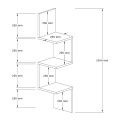 Zikzak Megapap melamine wall shelf in white color 25x25x105.4cm.