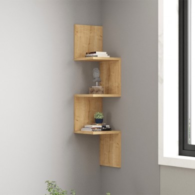 Zikzak Megapap melamine wall shelf in sapphire oak color 25x25x105.4cm.