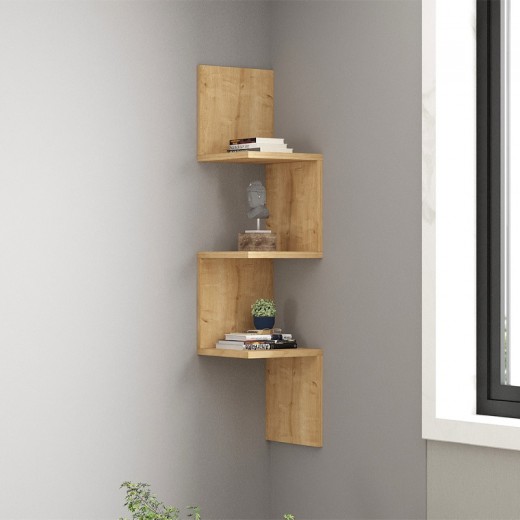 Ραφιέρα τοίχου Zikzak Megapap χρώμα sapphire oak 25x25x105,4εκ. Ραφιέρα τοίχου Zikzak Megapap χρώμα sapphire oak 25x25x105,4εκ.