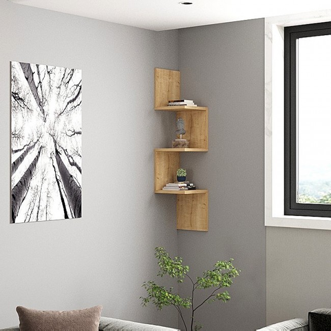 Ραφιέρα τοίχου Zikzak Megapap χρώμα sapphire oak 25x25x105,4εκ. Ραφιέρα τοίχου Zikzak Megapap χρώμα sapphire oak 25x25x105,4εκ.