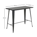 RELIX Τραπέζι Bar Μέταλλο Βαφή Μαύρο 120x60x103cm