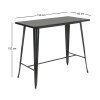 RELIX Τραπέζι Bar-Pro, Μέταλλο Βαφή Μαύρο 120x60x102cm
