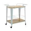 RELIX Trolley Bar-Pro Μέταλλο Βαφή Άσπρο, MDF Απόχρωση Φυσικό 86x51x86cm