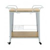 RELIX Trolley Bar-Pro Μέταλλο Βαφή Άσπρο, MDF Απόχρωση Φυσικό 86x51x86cm