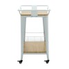 RELIX Trolley Bar-Pro Μέταλλο Βαφή Άσπρο, MDF Απόχρωση Φυσικό 86x51x86cm