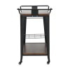 RELIX Trolley Bar-Pro Μέταλλο Βαφή Μαύρο, MDF Απόχρωση Καρυδί 86x51x86cm
