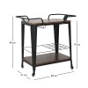 RELIX Trolley Bar-Pro Μέταλλο Βαφή Μαύρο, MDF Απόχρωση Καρυδί 86x51x86cm
