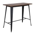 RELIX Wood Dark Oak Τραπέζι Bar-Pro, Μέταλλο Βαφή Μαύρο 120x60x102cm