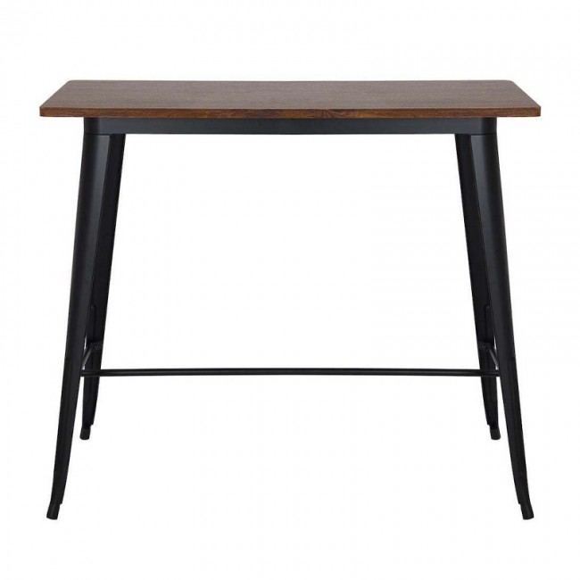 RELIX Wood Dark Oak Τραπέζι Bar-Pro, Μέταλλο Βαφή Μαύρο 120x60x102cm