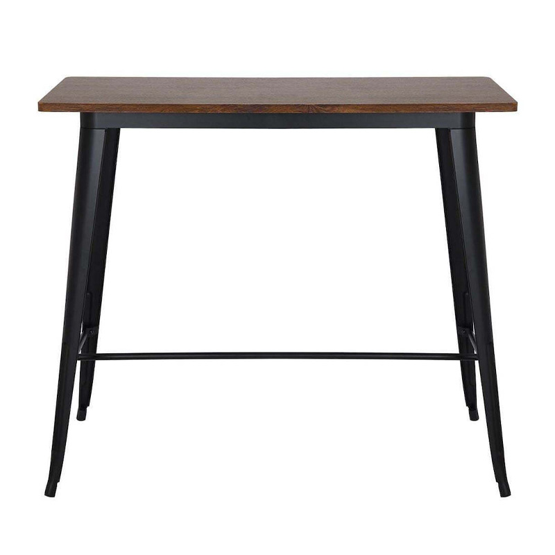 RELIX Wood Dark Oak Τραπέζι Bar-Pro, Μέταλλο Βαφή Μαύρο 120x60x102cm