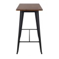 RELIX Wood Dark Oak Τραπέζι Bar-Pro, Μέταλλο Βαφή Μαύρο 120x60x102cm