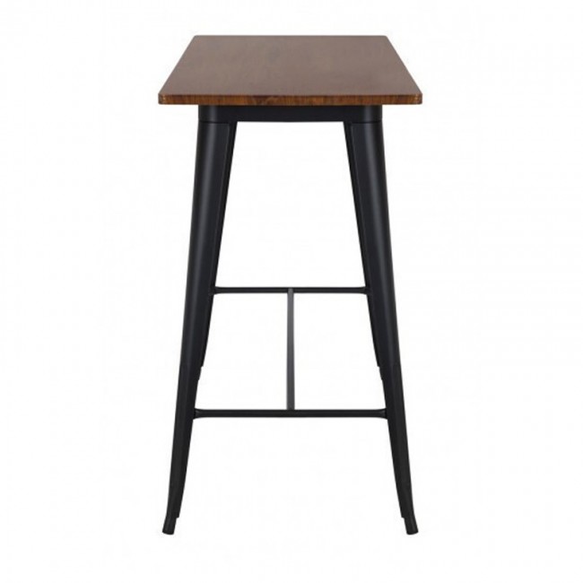 RELIX Wood Dark Oak Τραπέζι Bar-Pro, Μέταλλο Βαφή Μαύρο 120x60x102cm