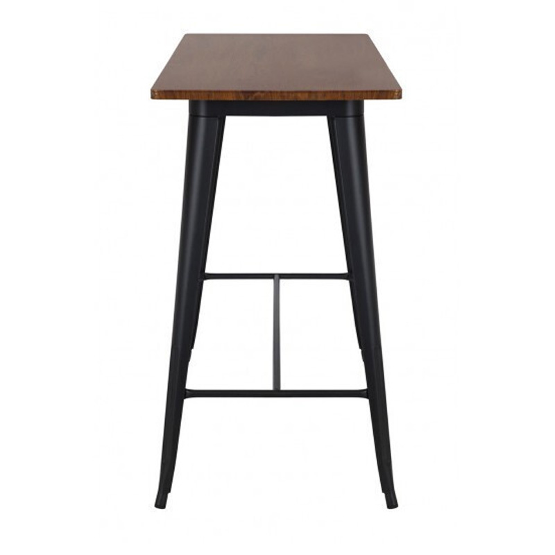 RELIX Wood Dark Oak Τραπέζι Bar-Pro, Μέταλλο Βαφή Μαύρο 120x60x102cm
